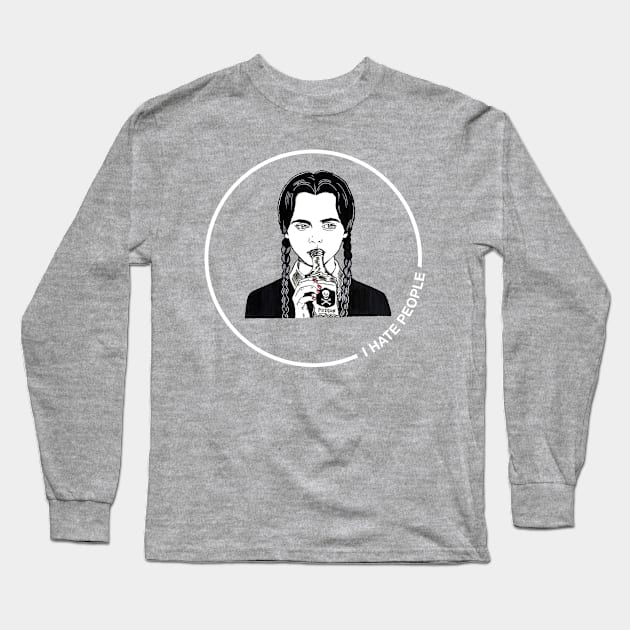 I Hate People | Wednesday Addams Long Sleeve T-Shirt by jverdi28